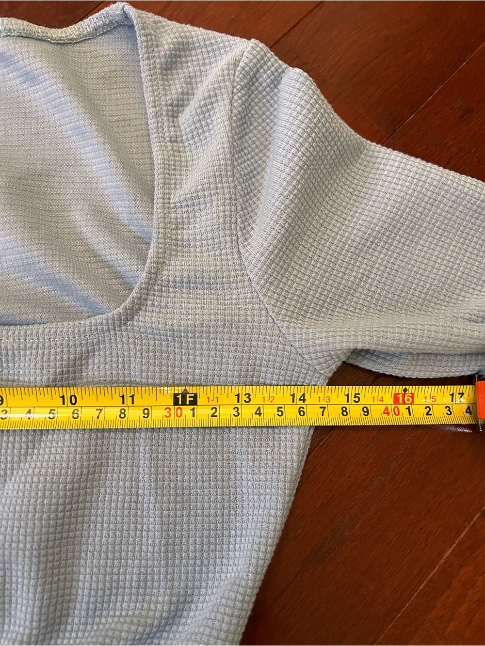 Edikted GRWM Cropped Waffle Top in Light Blue size S - Picture 7 of 9